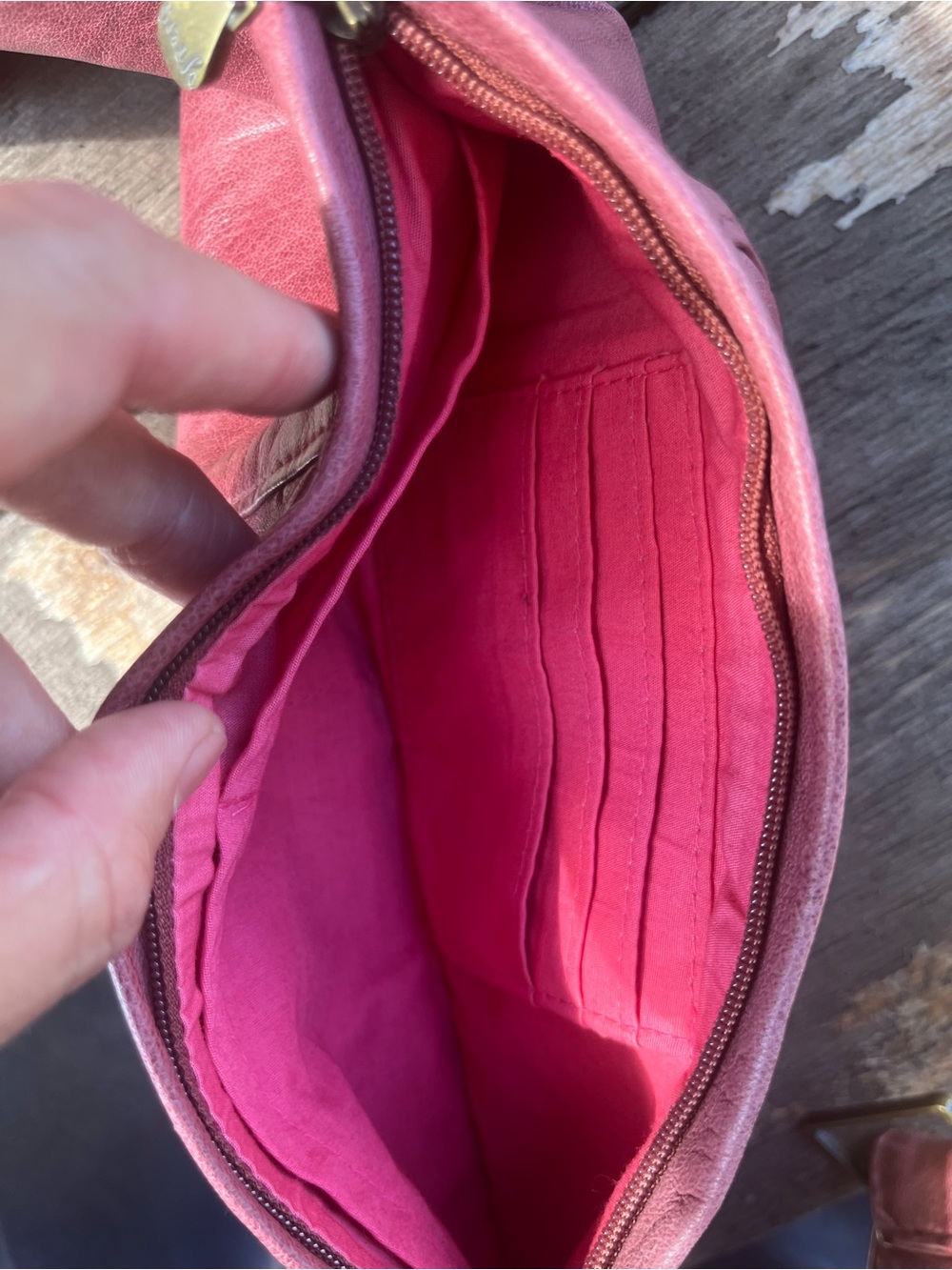 Everyday Leather Crescent Crossbody in Dusty Rose - Picture 6 of 6